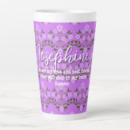 Caneca De Café Latte Melhor Amiga Dizendo Bouquet Astor Lavanda
