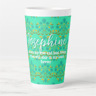 Caneca De Café Latte Melhor Amiga Dizendo Buquê Astor Turquesa