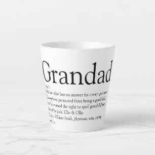 Caneca De Café Latte Melhor Avô, Avô, Papa Ever Definição