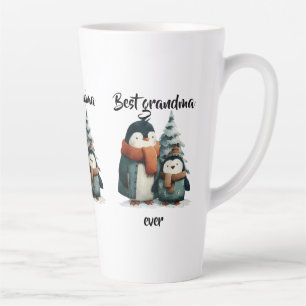 Caneca De Café Latte Melhor Avó de Todos os Tempos Pinguins de Inverno