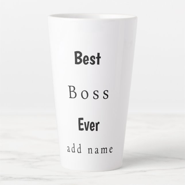 Caneca De Café Latte Melhor Chefe de Todos Personalizado (Frente)