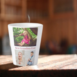 Caneca De Café Latte Melhor Colagem de Fotos da Avó Nunca