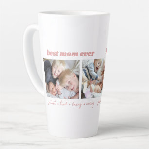 Caneca De Café Latte Melhor Colagem de Fotos de Mãe Nunca
