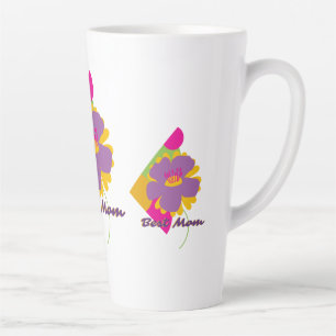 Caneca De Café Latte Melhor Design Colorido e Moderno para Mãe