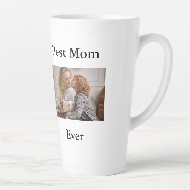 Caneca De Café Latte Melhor Foto de Mãe Nunca (Direita)