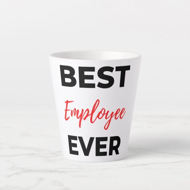 Caneca De Café Latte Melhor Funcionário Do Ano 2 (Frente)