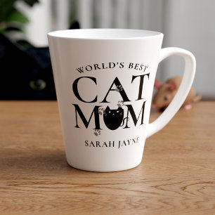 Caneca De Café Latte Melhor Gato Mãe Personalizada