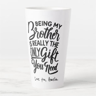 Caneca De Café Latte Melhor Irmão do Mundo   presente engraçado para cu