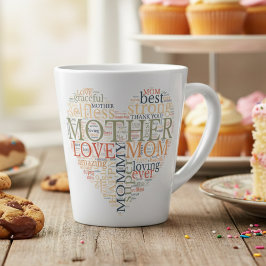 Caneca De Café Latte Melhor mãe de sempre, dia de as mães em forma de c