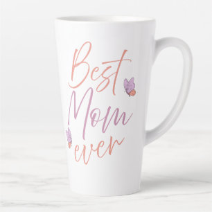Caneca De Café Latte Melhor Mãe de Todos os Tempos Arte de Borboleta em