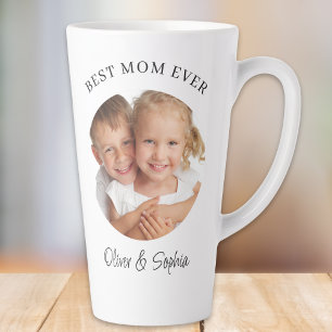 Caneca De Café Latte Melhor Mãe de Todos os Tempos Foto Dia das Mães