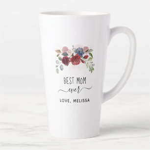 Caneca De Café Latte Melhor Mãe Dia de as mães Floral Personalizada
