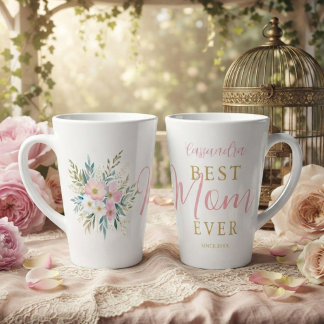 Caneca De Café Latte Melhor Mãe do Mundo Rosa Flor Silvestre Mãe MH26
