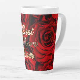 Caneca De Café Latte Melhor Mãe Já Corta Rosas vermelhas Floral