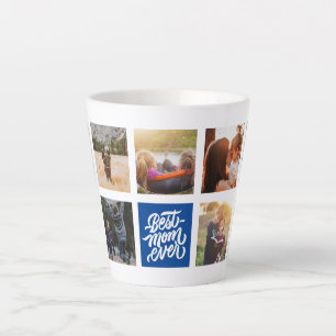 Caneca De Café Latte Melhor Mãe Já Personalizada Marinho Azul de Cola