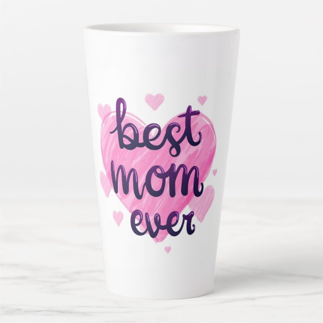 Caneca De Café Latte Melhor Mãe Latte Mug (Frente)