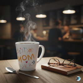 Caneca De Café Latte "Melhor Mãe Nunca" com a foto da mãe, Dia de as mã