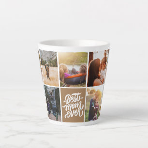 Caneca De Café Latte Melhor Mãe Nunca Personalizada Colagem de Fotos Br