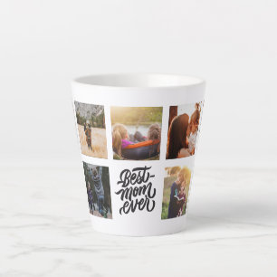 Caneca De Café Latte Melhor Mãe Nunca Personalizada Gigante de Colagem 