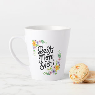 Caneca De Café Latte Melhor Mãe Sempre Colorida
