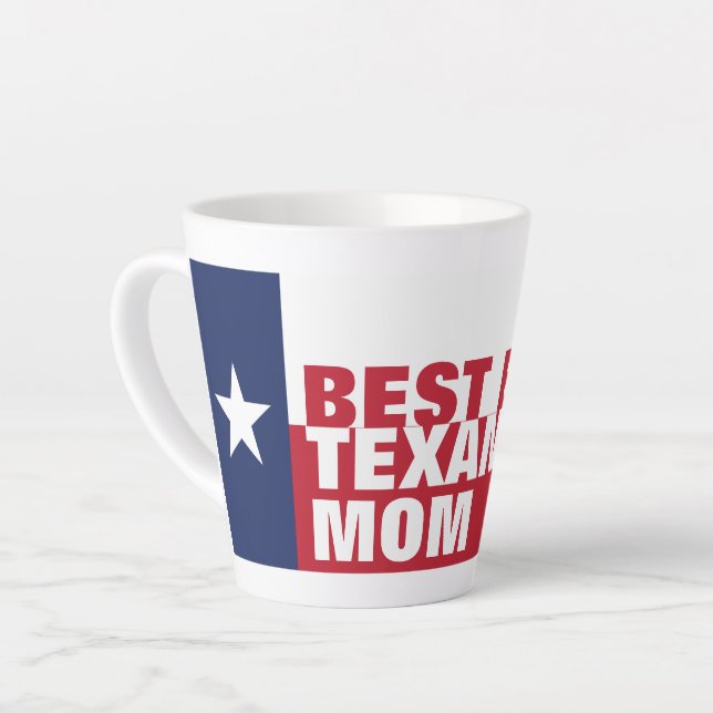 Caneca De Café Latte Melhor MOM TEXAN nunca (Ângulo esquerdo)