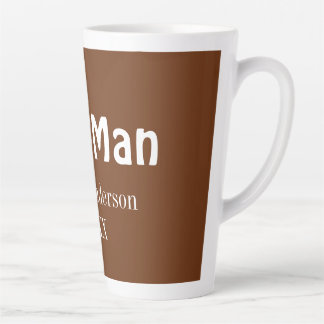 Caneca De Café Latte melhor nome do homem ano 20xx marrom branco padrin