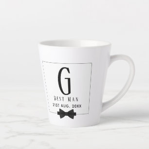 Caneca De Café Latte Melhor Padrinho de casamento De Homem Monograma De