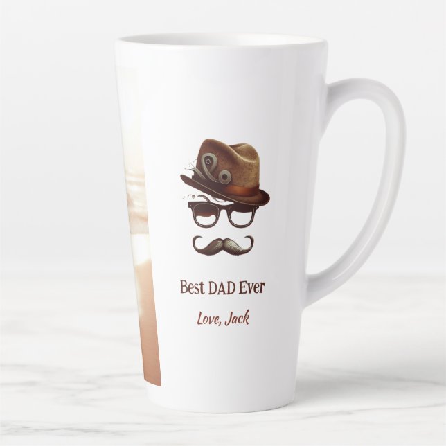 Caneca De Café Latte Melhor Pai de sempre - Presente personalizado para (Direita)
