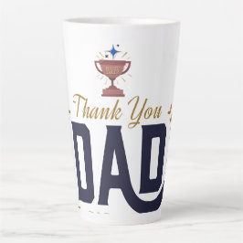 Caneca De Café Latte Melhor Pai – Design de Agradecimento