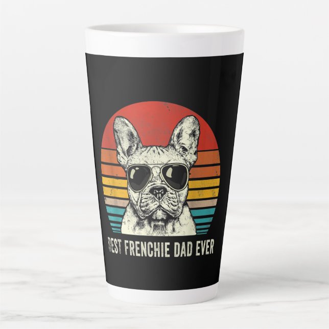 Caneca De Café Latte Melhor Pai Francês Pai Francês Nunca Engraçado (Frente)