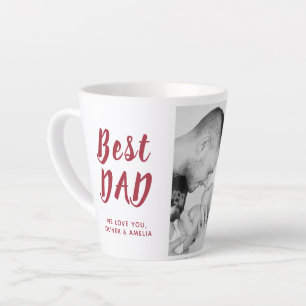 Caneca De Café Latte Melhor Papai Dia dos Pais Família 2 Colagem de Fot
