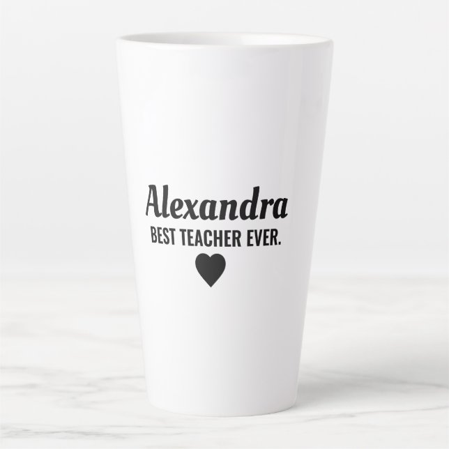 Caneca De Café Latte Melhor Professor (Frente)