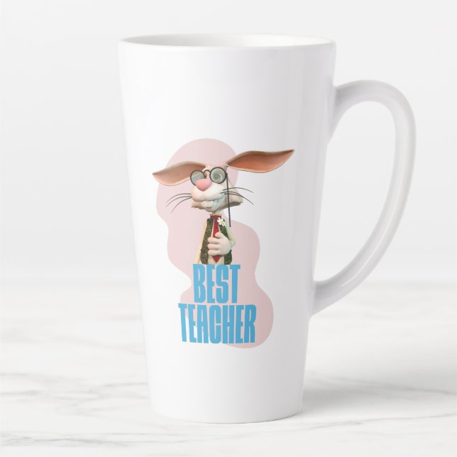 Caneca De Café Latte Melhor Professor Coelho Engraçado Humor de Sala de (Direita)