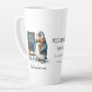 Caneca De Café Latte Melhor Professor de Todos os Tempos Design de Ping