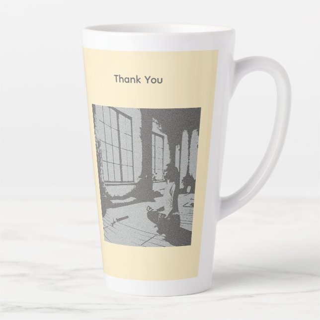 Caneca De Café Latte Melhor Professor de Yoga de Todos (Direita)