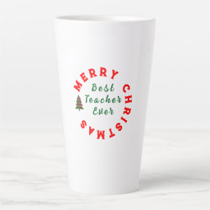 Caneca De Café Latte Melhor Professora Em Obrigados De Natal Que Você O