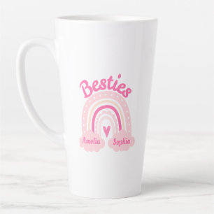 Caneca De Café Latte Melhores Amigas Foto & Nome Personalizados