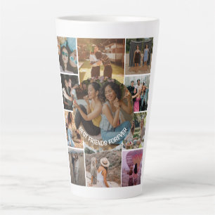 Caneca De Café Latte Melhores Amigos Para Sempre 11 Colagem de Fotos Am