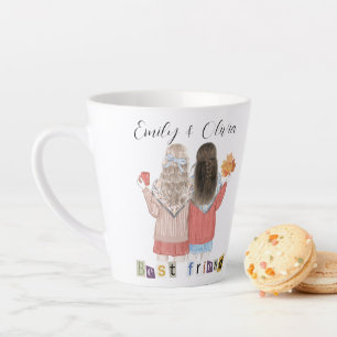 CANECA DE CAFÉ LATTE MELHORES AMIGOS PERSONALIZADOS LATTE MUG