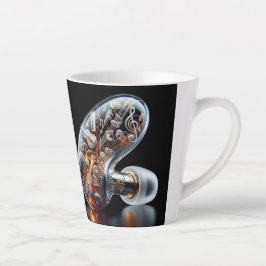 Caneca De Café Latte Melody in Motion Latte Mug - Surreal Music Lover