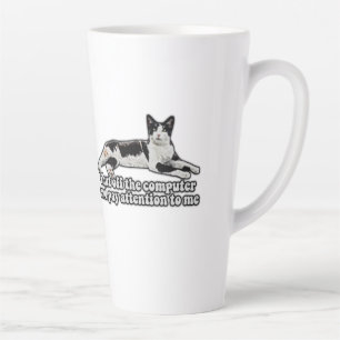 Caneca De Café Latte Meme engraçado de gato fofo para donos e amantes d