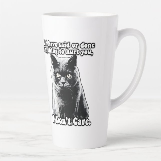 Caneca De Café Latte Meme engraçado de gato rabugento para pessoas e do (Direita)