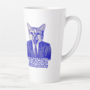 Caneca De Café Latte Meme engraçado de gato zangado para amantes de gat