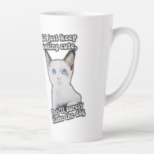 Caneca De Café Latte Meme engraçado de gato zangado para pessoas que am