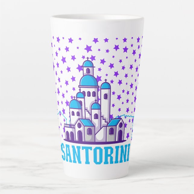 Caneca De Café Latte Memória Santorini.b (Frente)