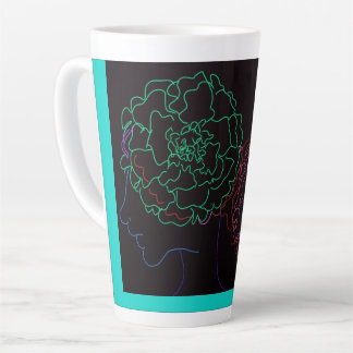 Caneca De Café Latte Menina com Marigold Afro Puffs