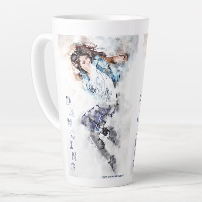 Caneca De Café Latte Menina dançando    (Ângulo esquerdo)