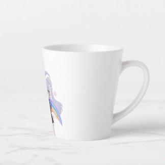 Caneca De Café Latte Menina Feliz Ilustração Desenhada à Mão – Pequena