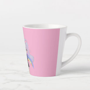 Caneca De Café Latte Menina Feliz Ilustração Desenhada à Mão – Pequenos