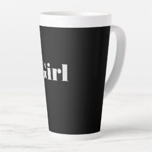 Caneca De Café Latte Menina Texto Nome Cor Preta Fundo Café Caneca
